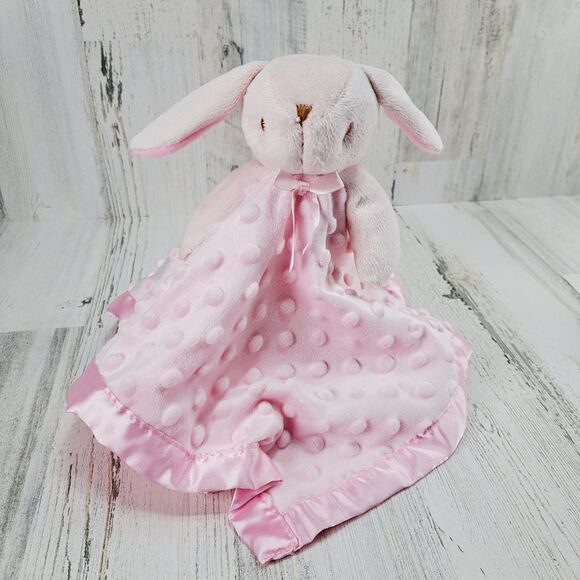 Pro Goleem Pink Bunny Rabbit Lovey Baby Security Blanket Satin 16"x16" Soother - Picture 2 of 13